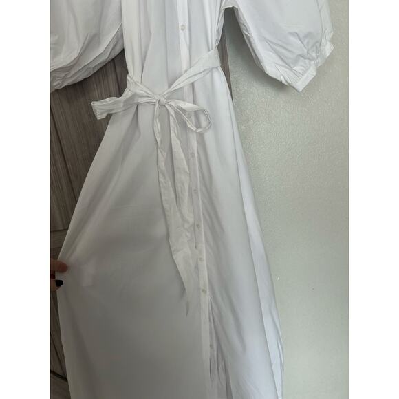 NWT Madewell large Tie waist button front midi dress in poplin - Picture 8 of 12